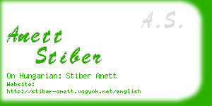 anett stiber business card